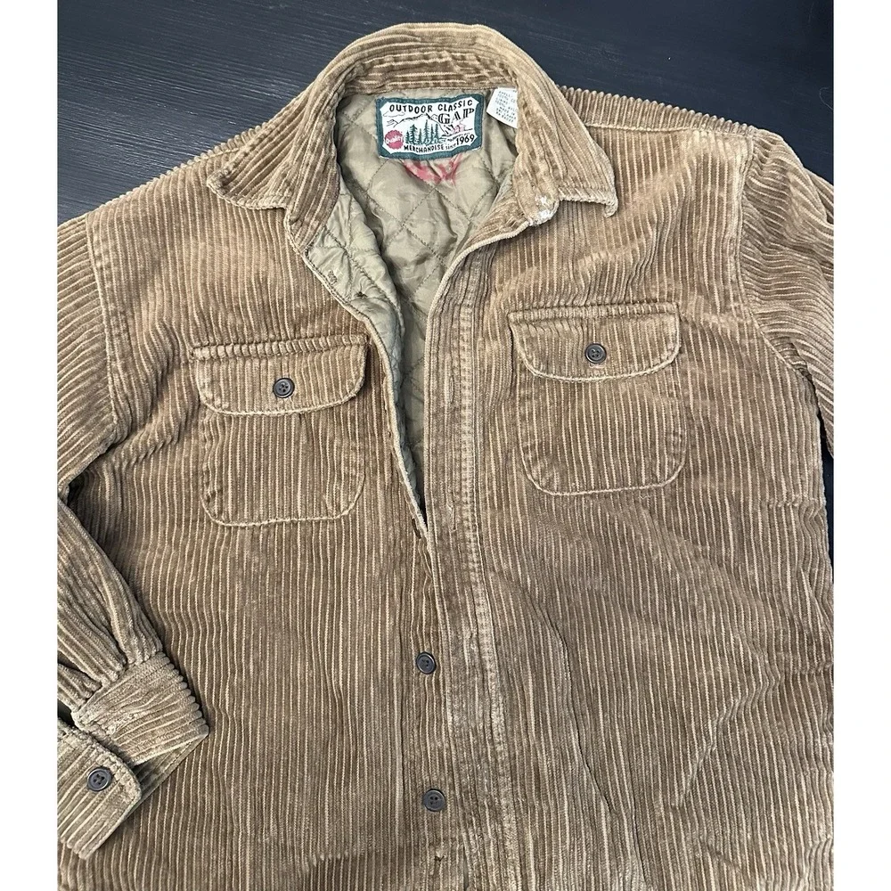 Vintage‎ Gap Boys Outdoor Classic Quilted Lined Corduroy Brown Jacket* Size 6/7
